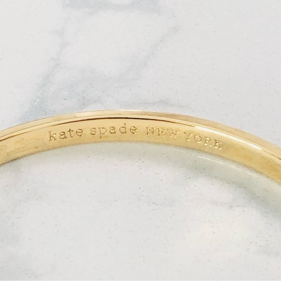 ⭐️Kate Spade⭐️Draw The Line Gold Black Enamel Bracelet Women's Bangle Jewelry - Picture 5 of 8